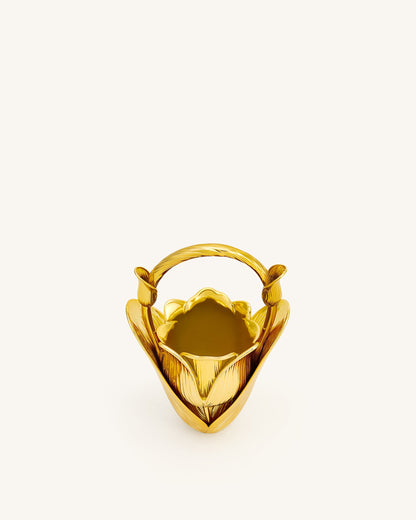 Ella Tulip Vase Top Handle Bag - Gold