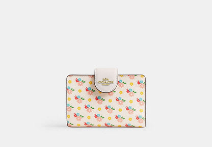 Medium Corner Zip Wallet With Floral Print