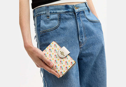 Medium Corner Zip Wallet With Floral Print