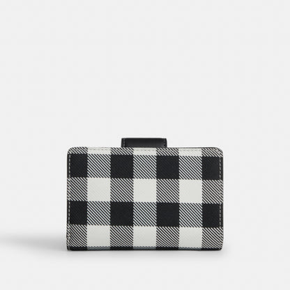 Medium Corner Zip Wallet With Gingham Print