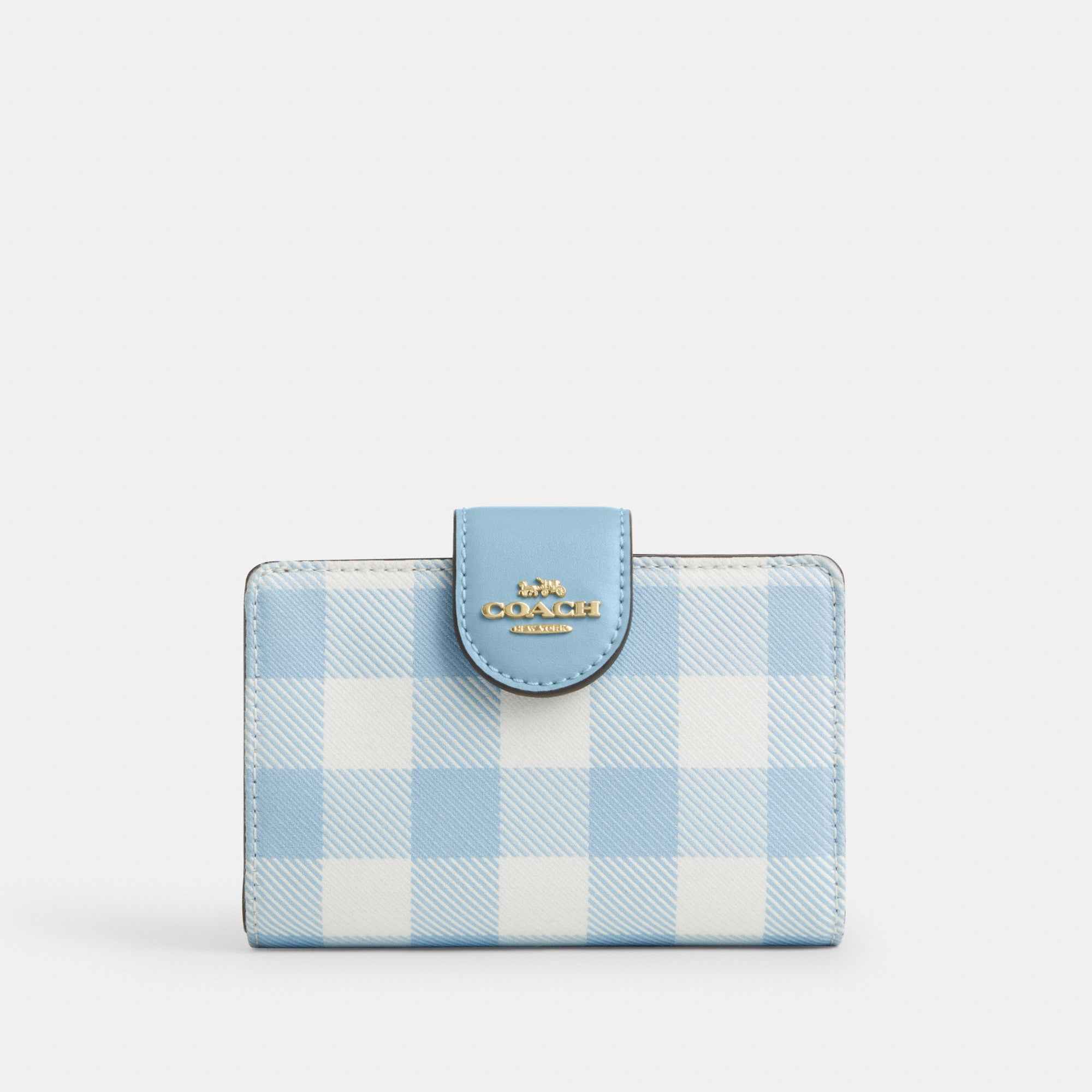 Medium Corner Zip Wallet With Gingham Print