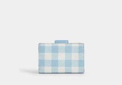Medium Corner Zip Wallet With Gingham Print