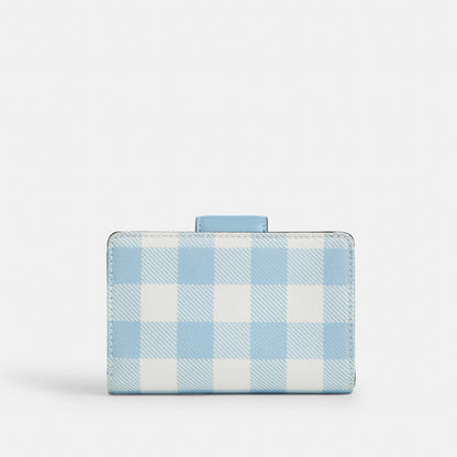 Medium Corner Zip Wallet With Gingham Print