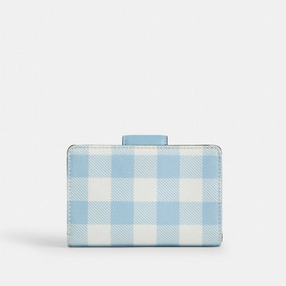 Medium Corner Zip Wallet With Gingham Print