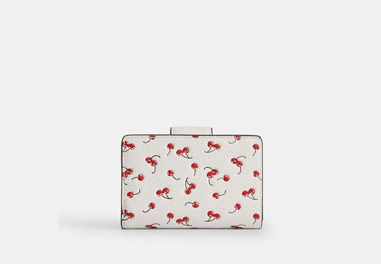 Medium Corner Zip Wallet With Cherry Print