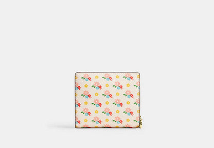 Snap Wallet With Floral Print And Charm
