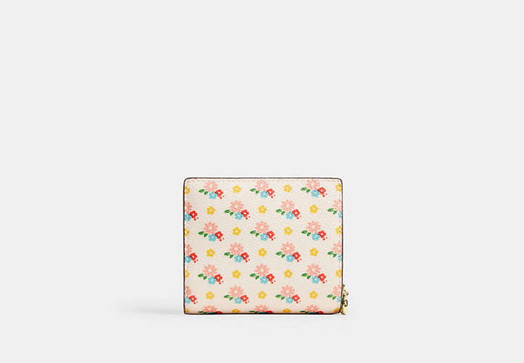 Snap Wallet With Floral Print And Charm