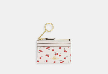 Mini Skinny Id Case With Cherry Print