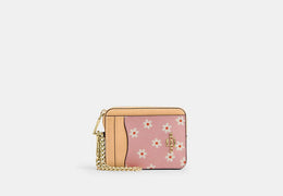 Zip Card Case With Floral Print