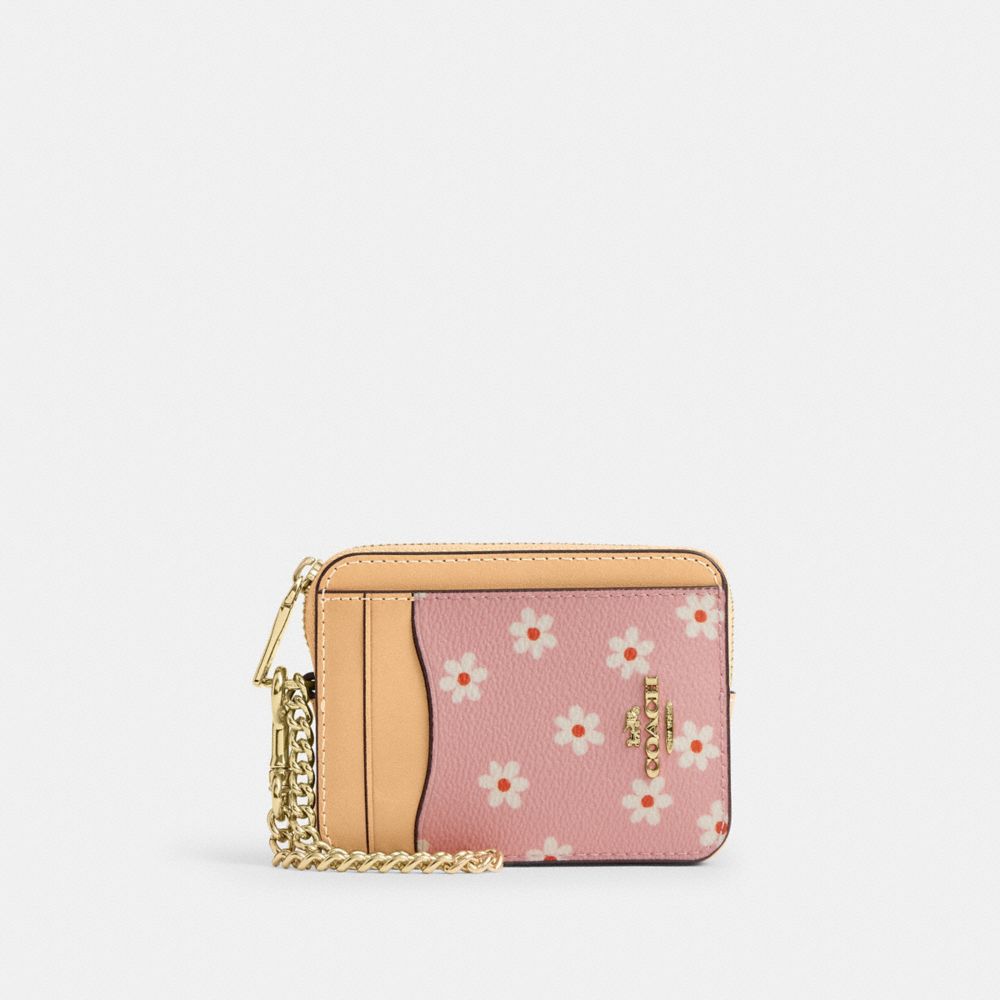 Zip Card Case In Signature Denim
