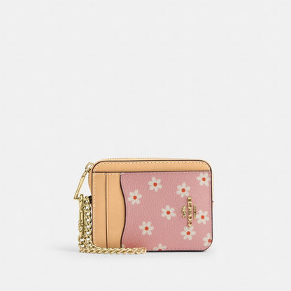 Zip Card Case In Signature Denim