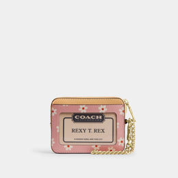 Zip Card Case With Floral Print