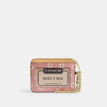 Zip Card Case In Signature Denim