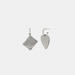 Heart Locket And Book Mismatch Earrings