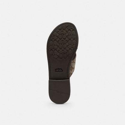 Crisscross Buckle Sandal In Signature Jacquard