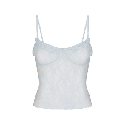 Stretch Lace Ruffle Cami
