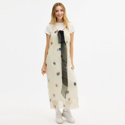 Printed Organza Balloon Dress