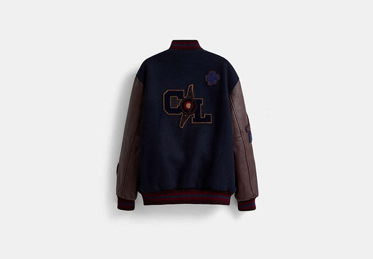 Restored Oversized Classic Varsity Jacket In Recycled Wool And Recycled Polyester