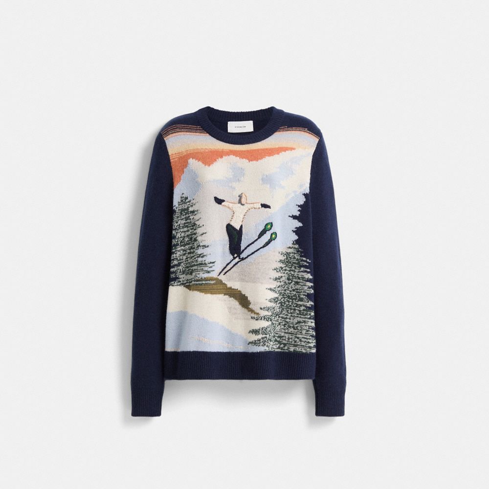 Restored Holiday Intarsia Sweater In Recycled Wool And Cashmere