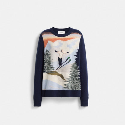 Restored Holiday Intarsia Sweater In Recycled Wool And Cashmere
