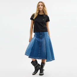 Maxi Denim Skirt In Organic Cotton