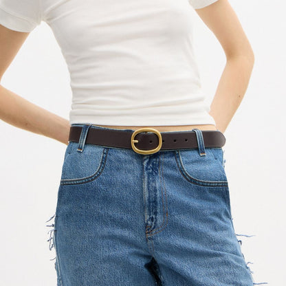 Oval Buckle Belt, 32 Mm