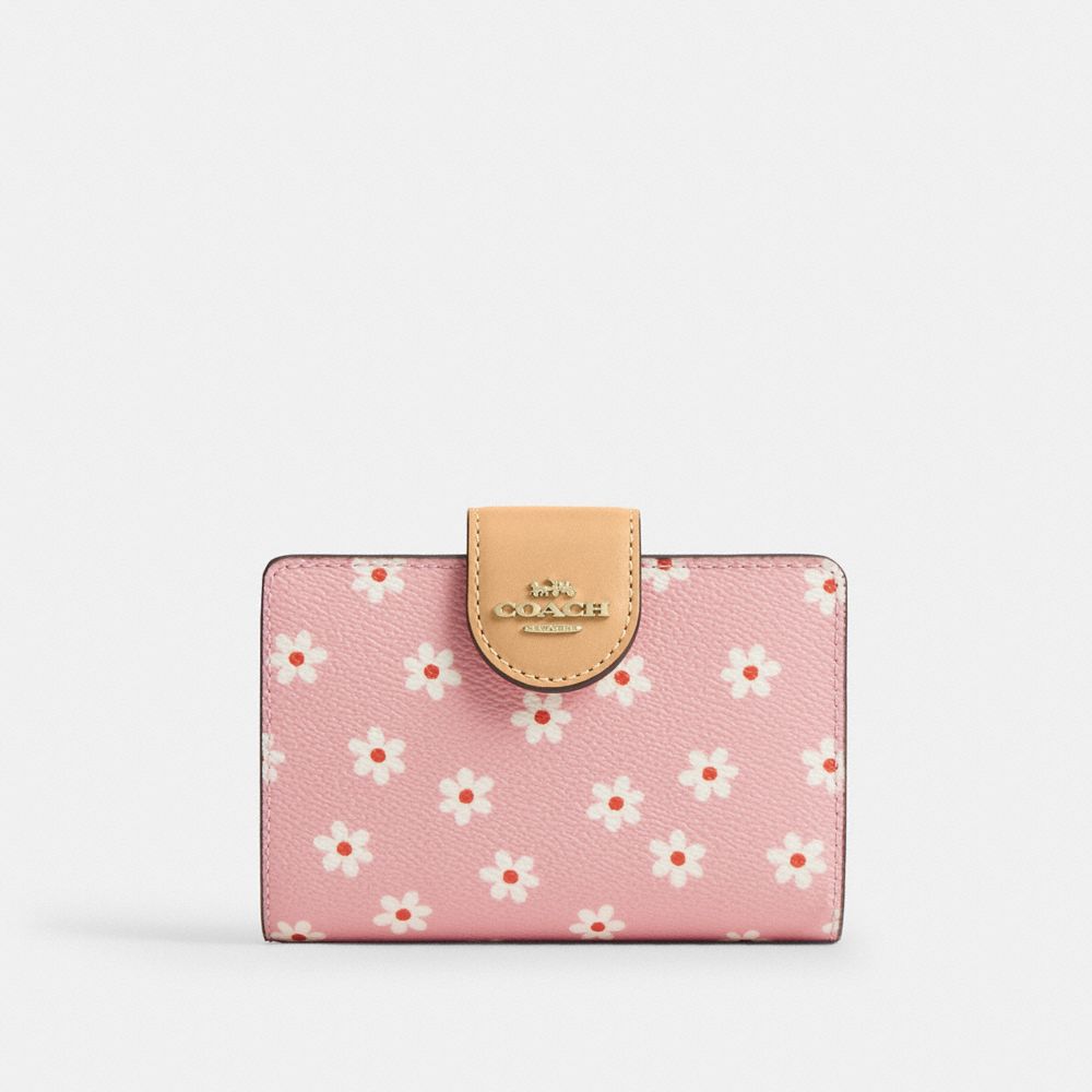 Medium Corner Zip Wallet With Gingham Print