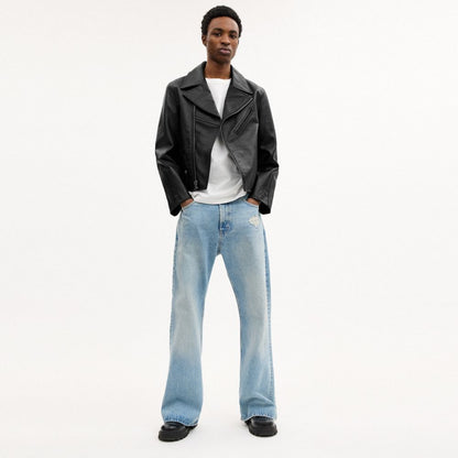 Shrunken Leather Biker Jacket