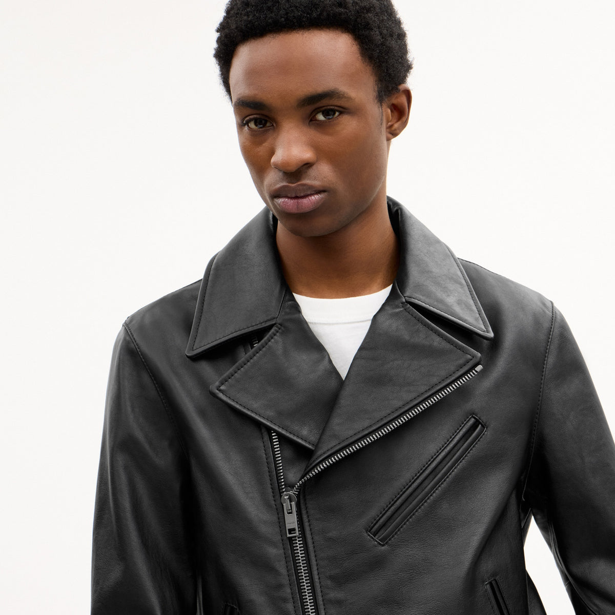 Shrunken Leather Biker Jacket