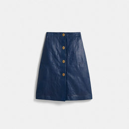 Restored Leather Skirt With Turnlocks