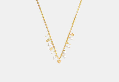 Pearl And Heart Charm Necklace