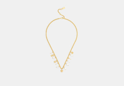 Pearl And Heart Charm Necklace
