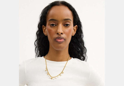 Pearl And Heart Charm Necklace
