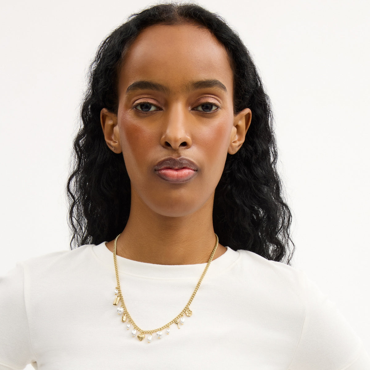 Pearl And Heart Charm Necklace