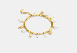 Pearl And Heart Charm Bracelet