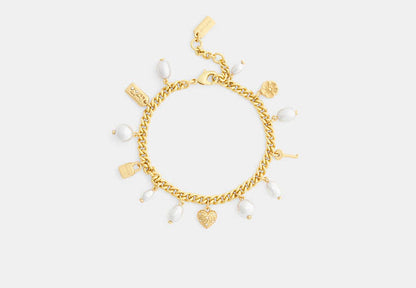 Pearl And Heart Charm Bracelet