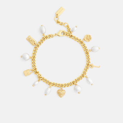Pearl And Heart Charm Bracelet