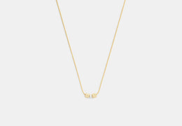 Cube Pearl Rondelle Pendant Necklace