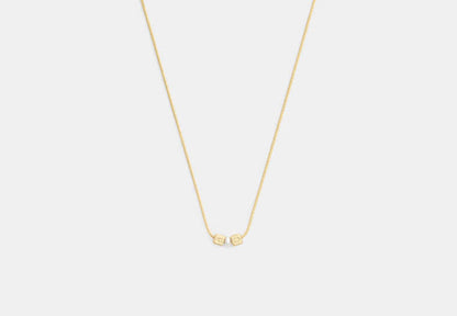 Cube Pearl Rondelle Pendant Necklace