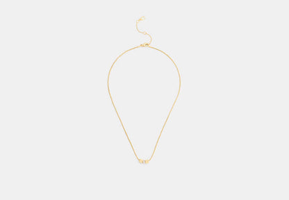 Cube Pearl Rondelle Pendant Necklace