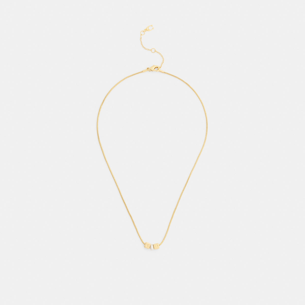 Cube Pearl Rondelle Pendant Necklace