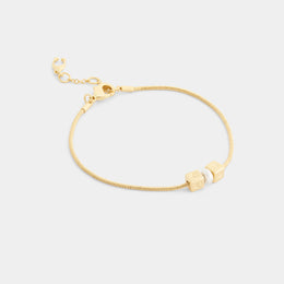 Cube Pearl Rondelle Bracelet