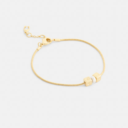 Cube Pearl Rondelle Bracelet