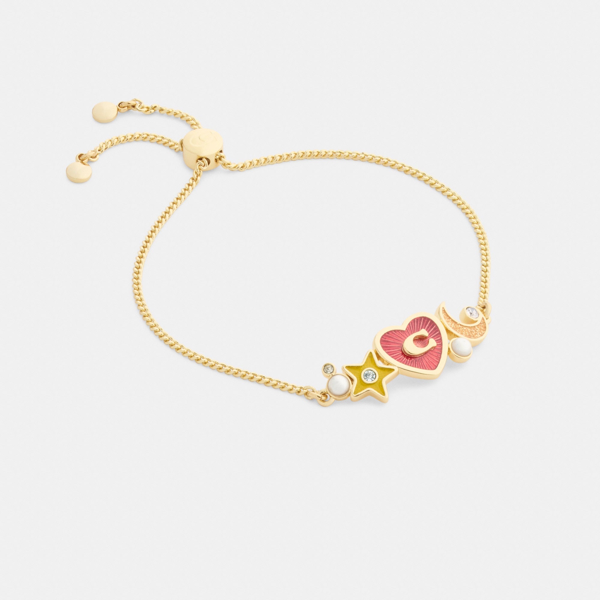 Celestial Stars And Hearts Slider Bracelet