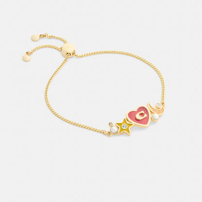 Celestial Stars And Hearts Slider Bracelet