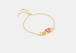 Celestial Stars And Hearts Slider Bracelet