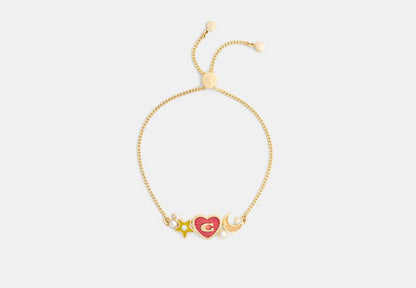 Celestial Stars And Hearts Slider Bracelet