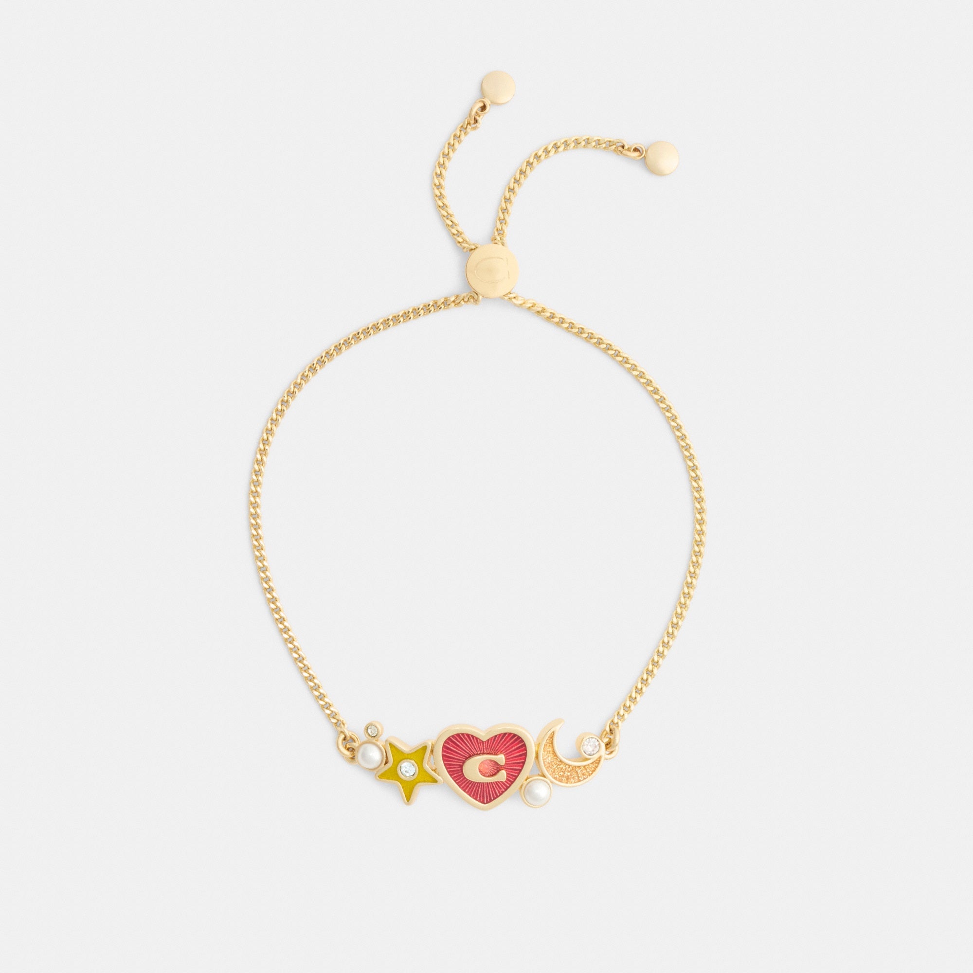 Celestial Stars And Hearts Slider Bracelet