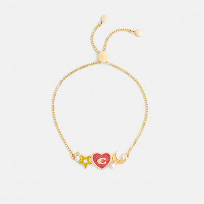 Celestial Stars And Hearts Slider Bracelet