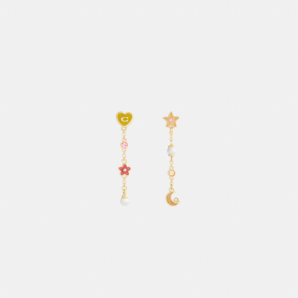 Celestial Stars And Hearts Linear Earrings